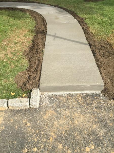 curved concrete walkway